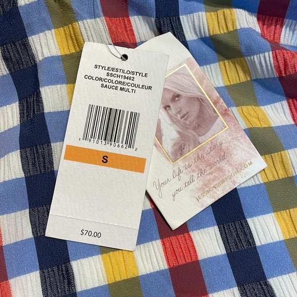 Jessica Simpson Colorful Tankini Bikini Top with a built in bra Size small - Picture 4 of 9